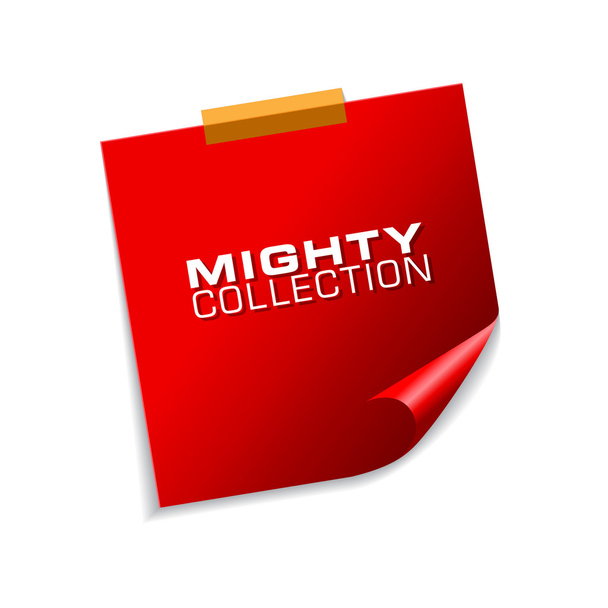 Mighty Collection Red Sticky Notes - Vetor, Imagem