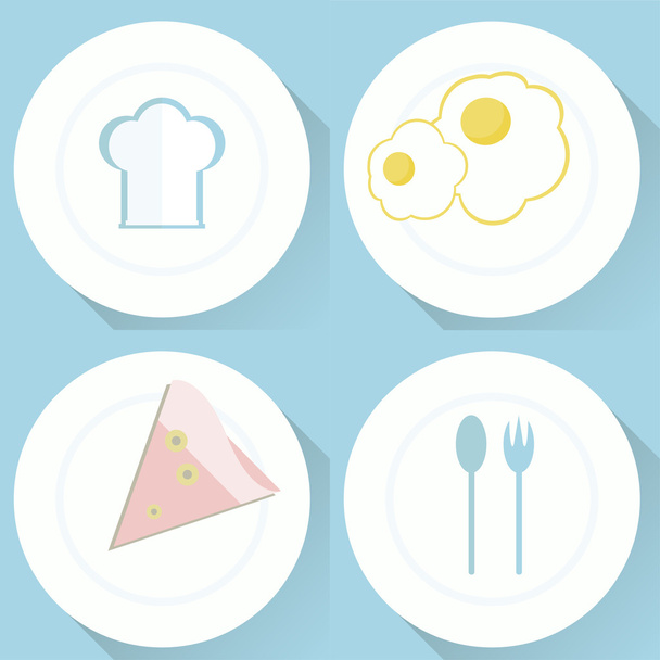 healthy food on plate - Vector, Image
