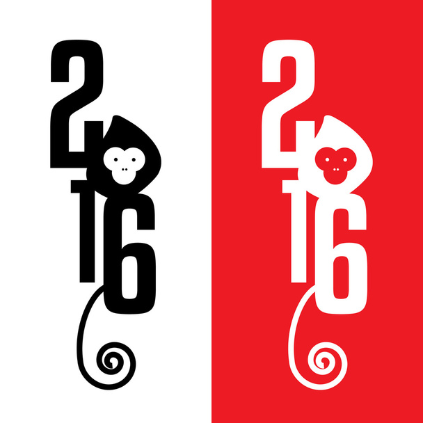 Chinese calendar for the year of monkey 2016 - Vector, Image