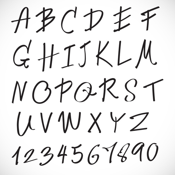Handwritten calligraphy alphabet - Vector, Image