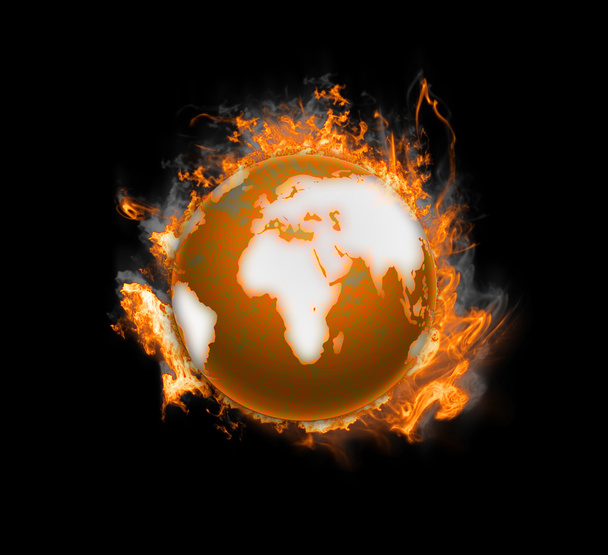 Planeta Tierra en llamas
 - Foto, imagen