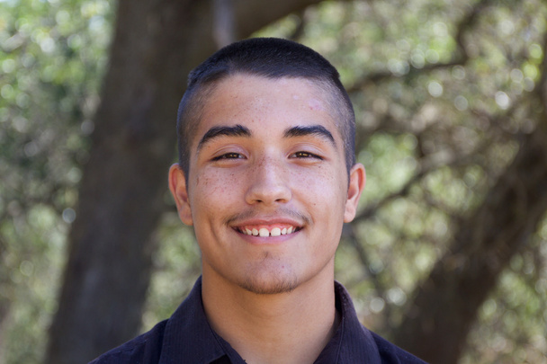 Smiling American Indian Teenage Boy Portrait - Photo, Image
