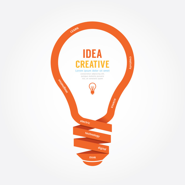 Light bulb creative line style. - Vector, Image