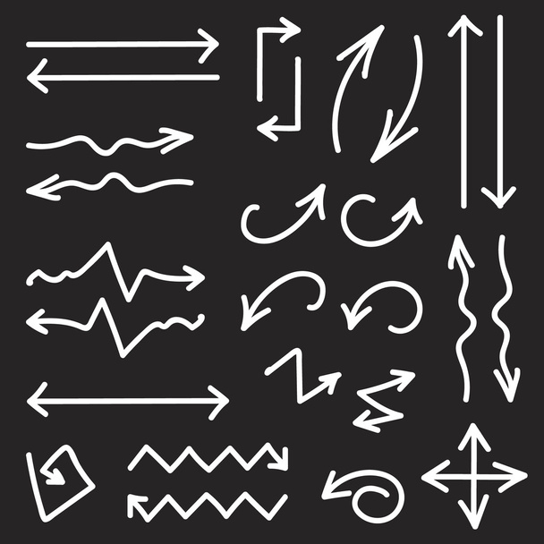 Vector black set of 26 hand drawn arrows - Vector, Image