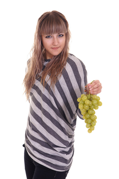 Girl with grapes - Φωτογραφία, εικόνα