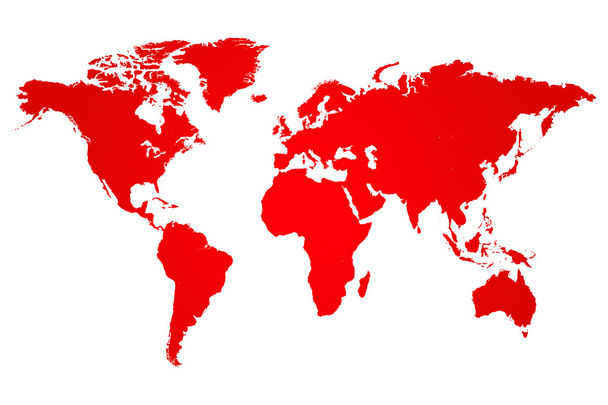 Kırmızı dünya harita illüstrasyon - Vektör, Görsel