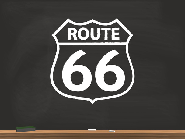 Route 66 znak Chalkboard ilustracja - Wektor, obraz
