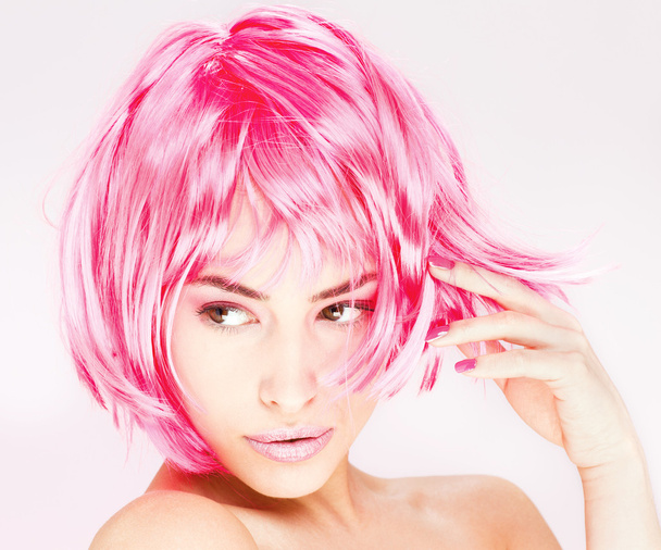 Pretty pink hair woman - Photo, Image