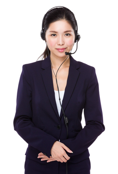 customer service operator with headset - Photo, Image