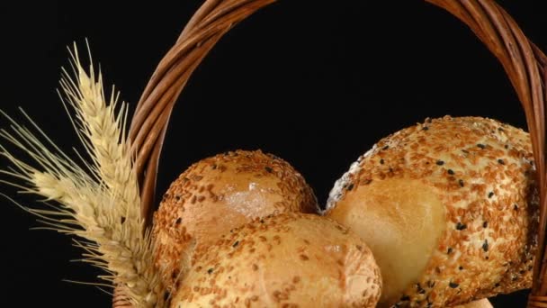 Ψωμί αλεύρι σίτου αυγό έννοια των τροφίμων - Πλάνα, βίντεο