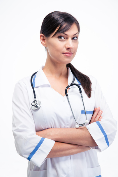 Medical doctor woman with stethoscope - 写真・画像
