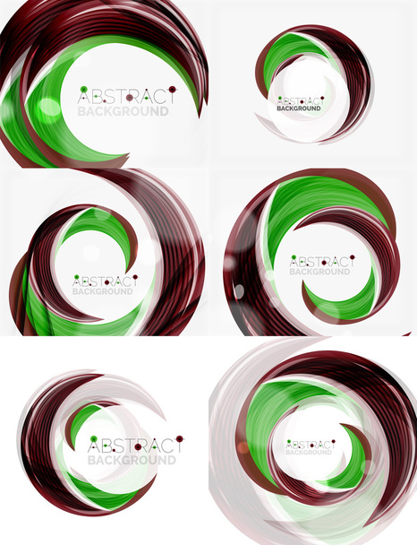 Vector green swirl line background - Vektor, obrázek