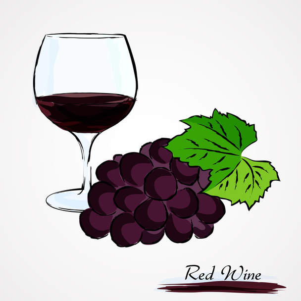 Rode wijn - Vector, afbeelding