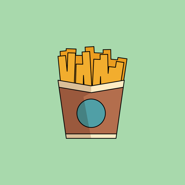 Vector Icon French Fries in minimalist style - Vector, Image