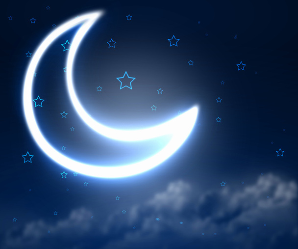 Night sky background with moon and stars - Foto, immagini