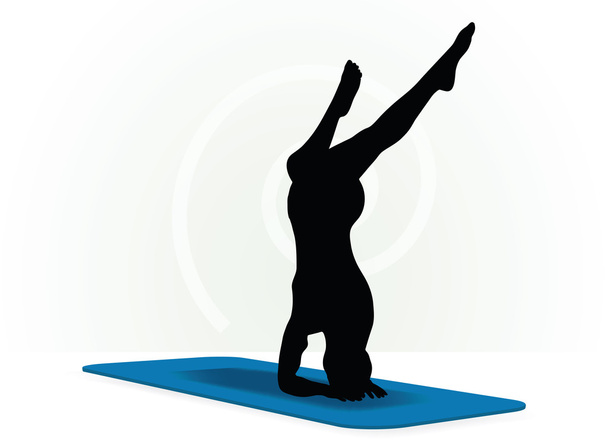 Yoga pose isolada no fundo branco
 - Vetor, Imagem