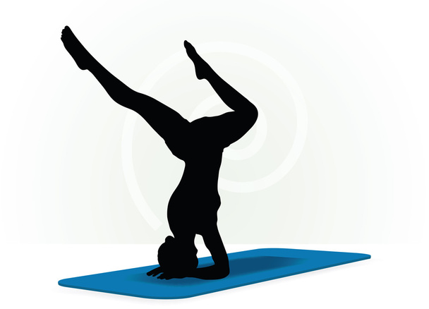 Yoga pose isolada no fundo branco
 - Vetor, Imagem