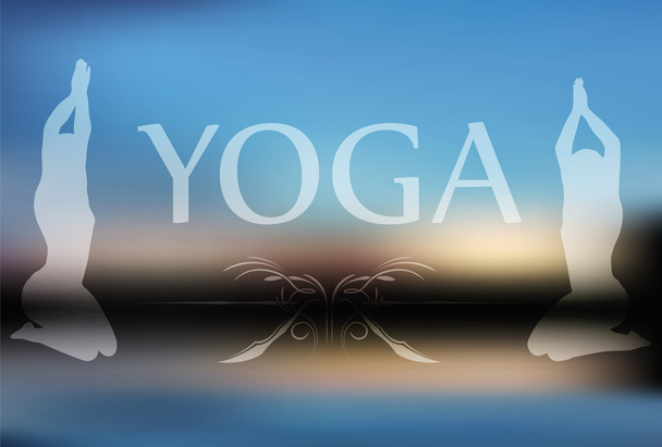 Yoga auf verschwommenem Hintergrund   - Vektor, Bild