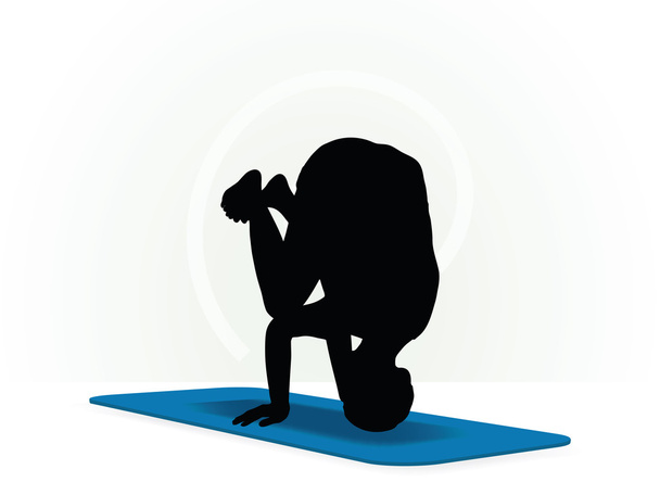 Yoga vormen geïsoleerd op witte achtergrond - Vector, afbeelding
