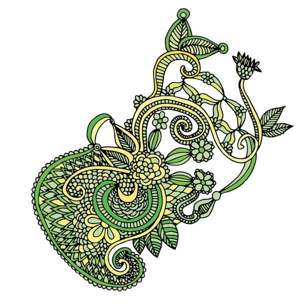 Embroidery floral design - Vector, Imagen