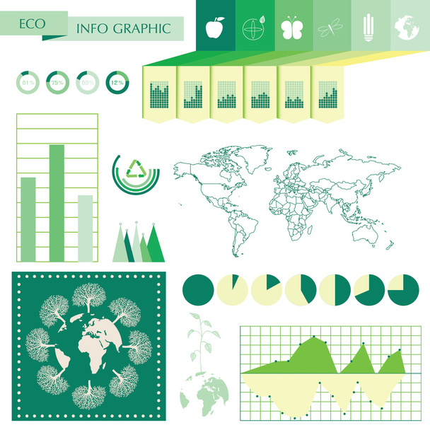 Ecology, recycling info graphics collection - Vetor, Imagem