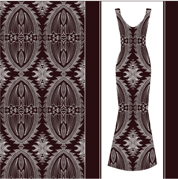Вышивка шаблон дизайн платья
 - Вектор,изображение
