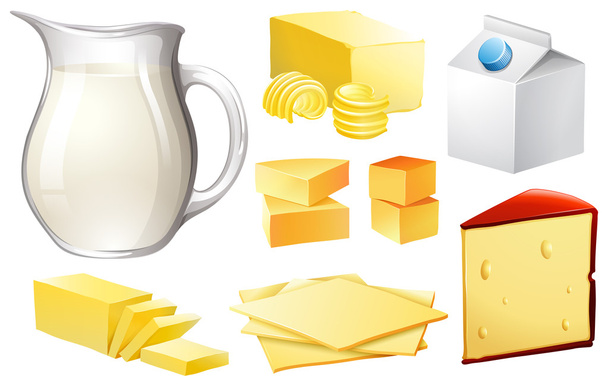 Dairy products - Vector, Image