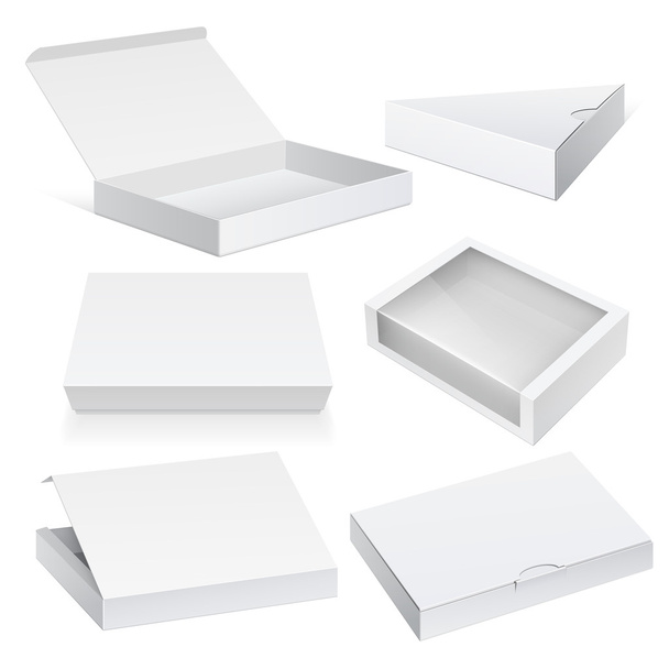White Package Cardboard Box set - Vektor, obrázek