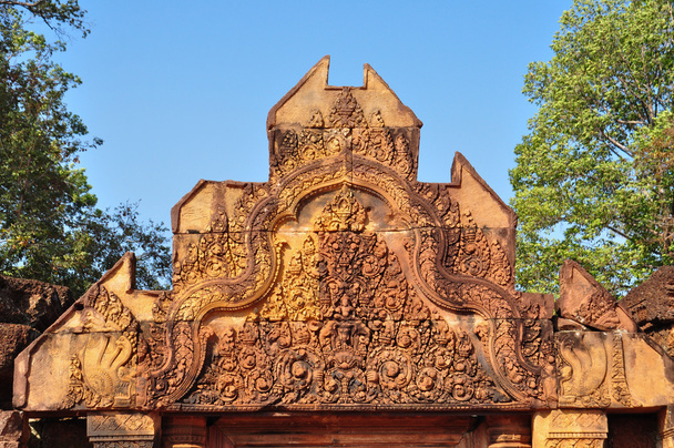 Beau détail du Temple Banteay Srei, Angkor au Cambodge
 - Photo, image