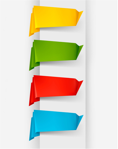 Enorme conjunto de banderas de papel de origami de colores. Ilustración vectorial
. - Vector, Imagen