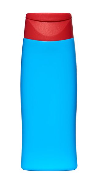 Blue Bottle with sun cream on white - Φωτογραφία, εικόνα