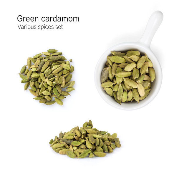 Especiarias de cardamomo verde
 - Foto, Imagem