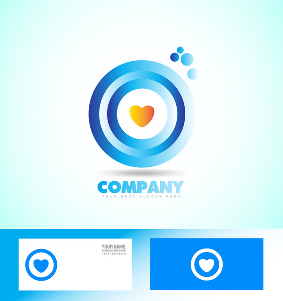 Corporate circle heart love logo - Vector, afbeelding