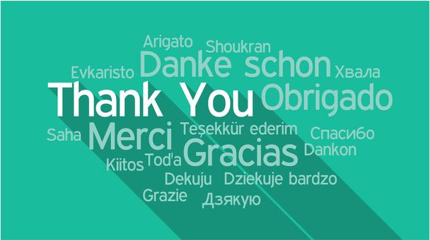 THANK YOU in different languages, word tag cloud - Vector, Image