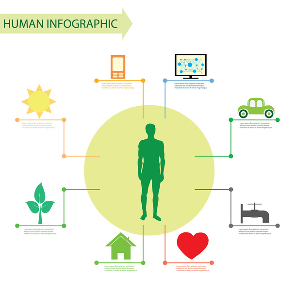 Human infographic illustration - Вектор,изображение