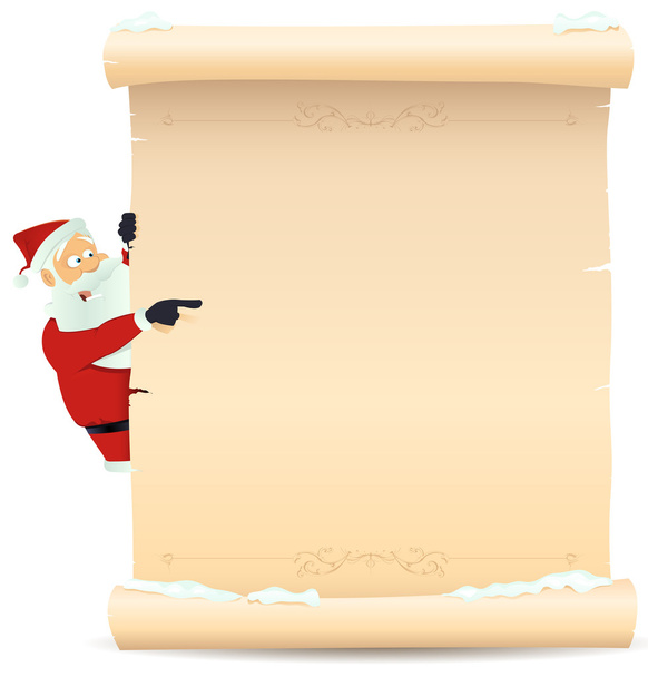 Santa mutatva karácsonyi listája - Vektor, kép