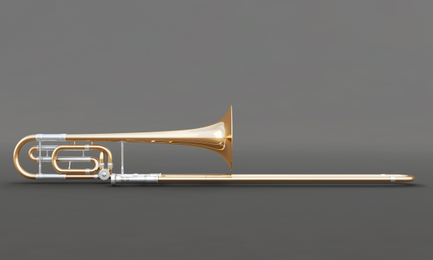 Тромбон на сером
 - Фото, изображение