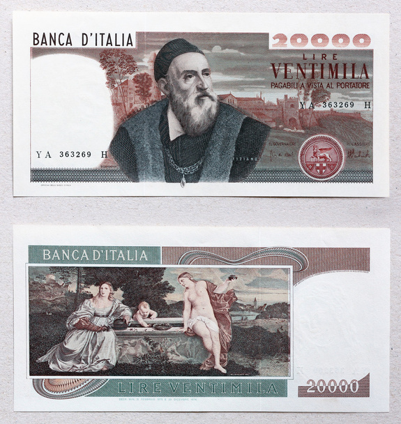 ティツィアーノのベチェリオ トルコリラ紙幣 - 写真・画像