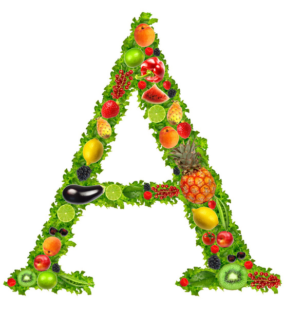 Fruit and vegetable letter a - Fotografie, Obrázek