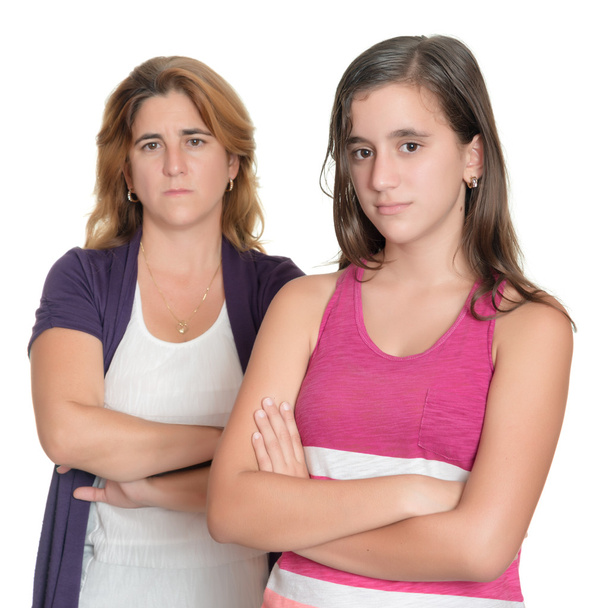 Teenage girl and her sad mother angry at each other - Zdjęcie, obraz
