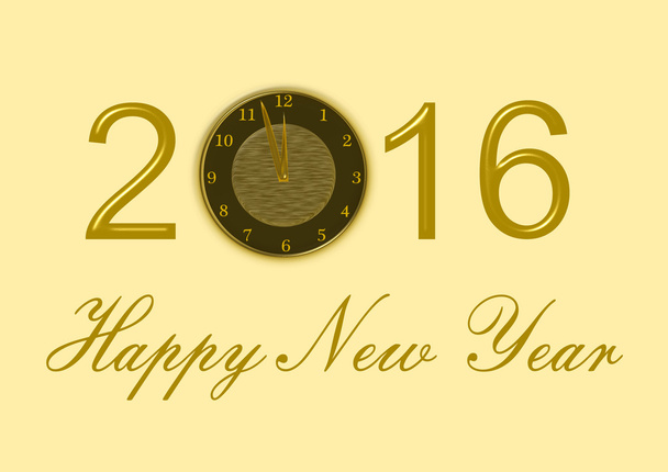 Happy New Year 2016 with a clock - Photo, Image