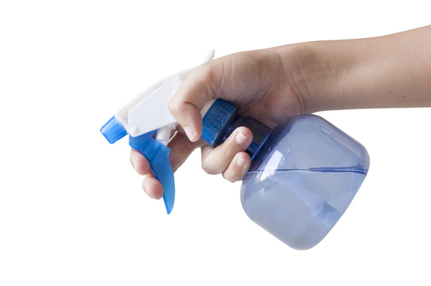 Plastic foggy sprayer bottle in hand - Photo, Image