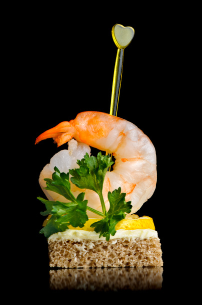 Shrimp canape - Valokuva, kuva