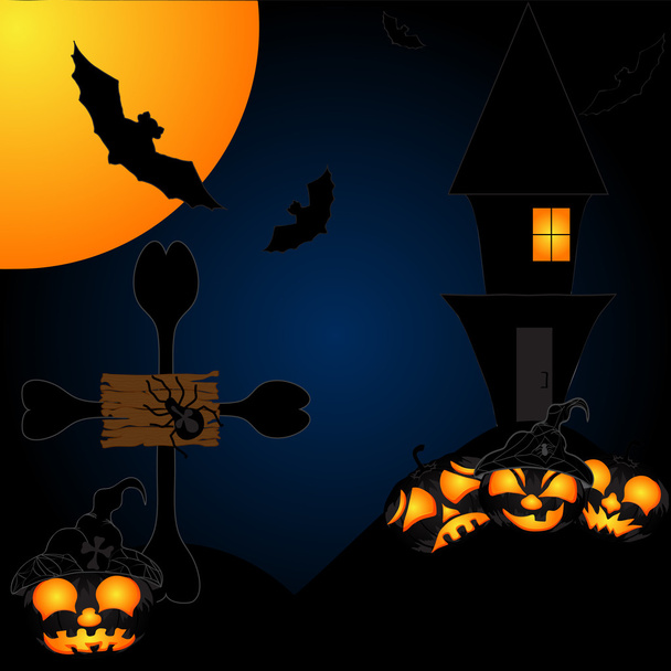 tło noc Halloween - Wektor, obraz