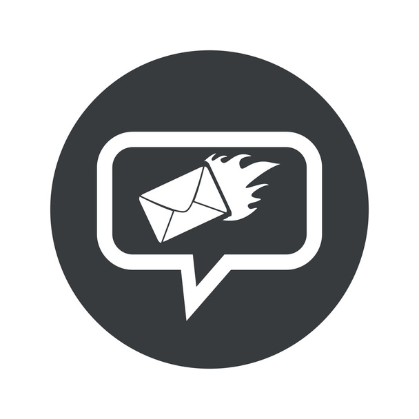 Round burning letter dialog icon - Vector, Image