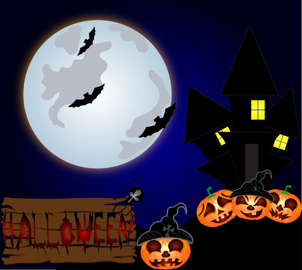 Hintergrund der Halloween-Nacht - Vektor, Bild