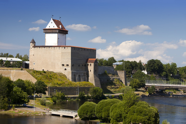 Estonia. Narva. Ancient fortress on border with Russia - Φωτογραφία, εικόνα