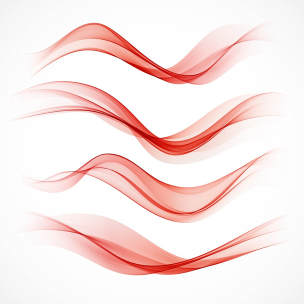 Set of  wavy red banners. Vector illustration - Vector, Image