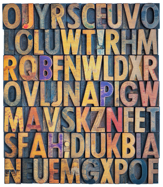 grunge letterpress alphabet background - Zdjęcie, obraz
