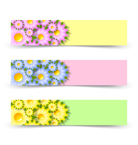 Spring floral banners - Vektör, Görsel